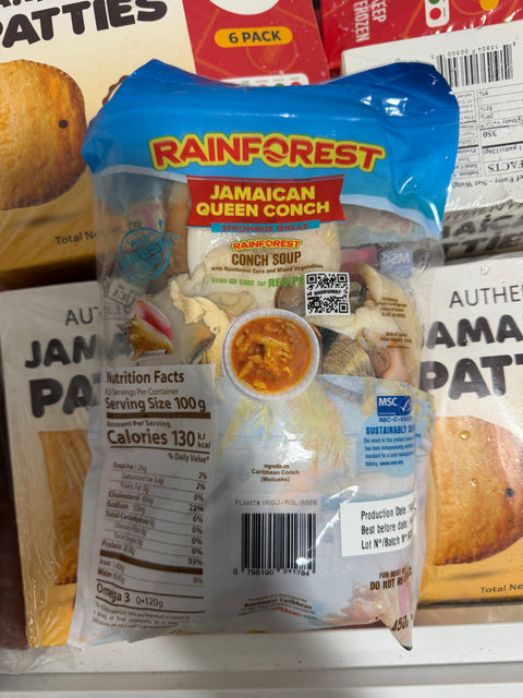 Rainforest Queen Conch 450g Frozen Jamaican