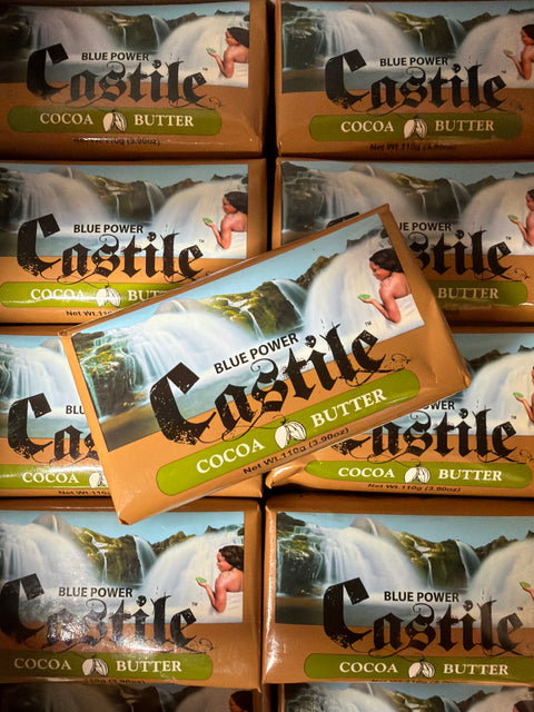 Blue Powder Castile Cocoa Butter Soap 110g Jamaican