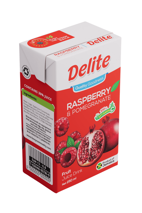 Delite Raspberry & Pomegranate 250ml Pack 4 Jamaican