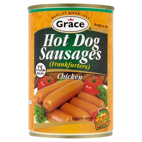 Grace Hot Dog Sausages  Chicken Halal 400g
