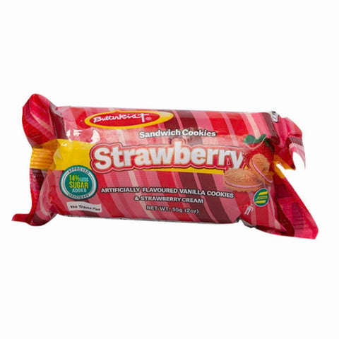 Butterkist Sandwich Strawberry Cookies 55g Jamaican