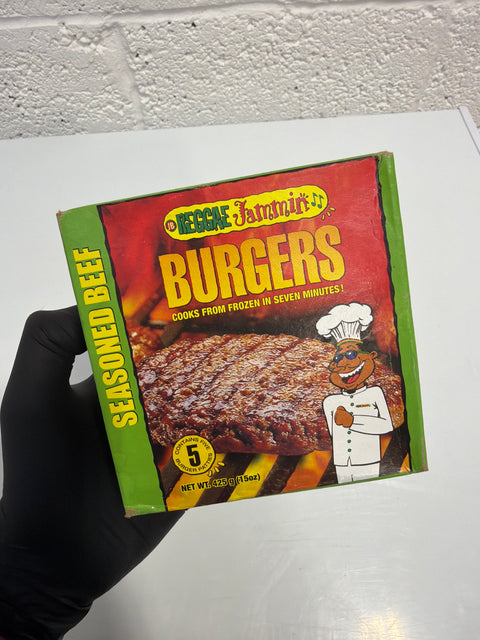 Reggae Jammin Seasoned Beef Burgers Pack Of 5 Jamaican