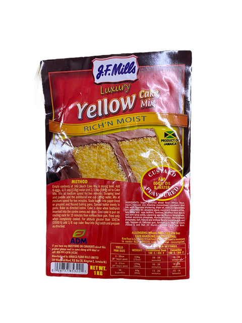 Jf Mills Yellow Cake Mix Custard Flavoured 1kg Jamaican