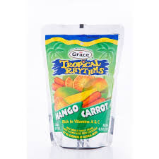 Grace Tropical Rhythms Mango Carrot Pouches Pack Of 10 Jamaican