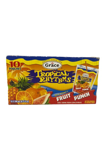 Grace Tropical Rhythms Fruit Punch Pouches Pack Of 10 Jamaican
