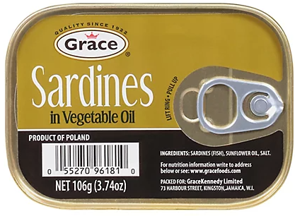 Grace Sardines in Vegetable Oil 106g