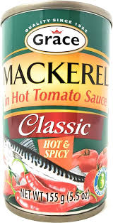 Grace Mackerel Hot & Spicy In Tomato Sauce 155g  Jamaican