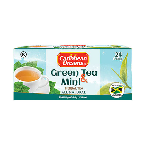 Caribbean Dreams Green Tea & Mint 24 Bags Jamaican