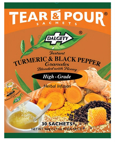 Dalgety Instant Tumeric & Black Pepper Herbal Tea Pouch 30 Satchets