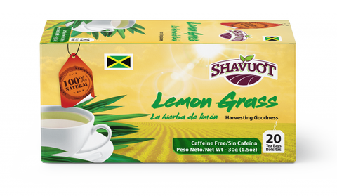 Shavout Tea Lemongrass/Fevergrass 20 Tea Bags Jamaican
