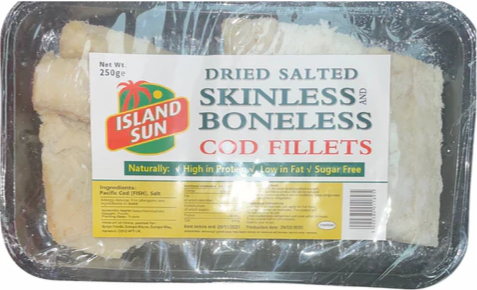 Island Sun Skinless & Boneless Cod Fillets 250g