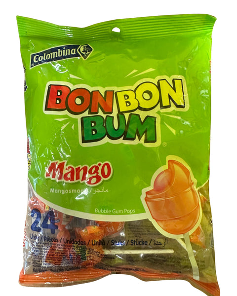 Colombina Bon Bon Bum Mango Lollypops Pack Of 24