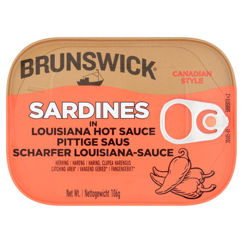 Brunswick Sardines In Louisiana Hot Sauce 106g (Pack Of 12)