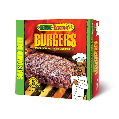 Reggae Jammin Seasoned Beef Burgers Pack Of 5 Jamaican