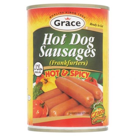 Grace Hot Dog Sausages Hot & Spicy Halal 400g